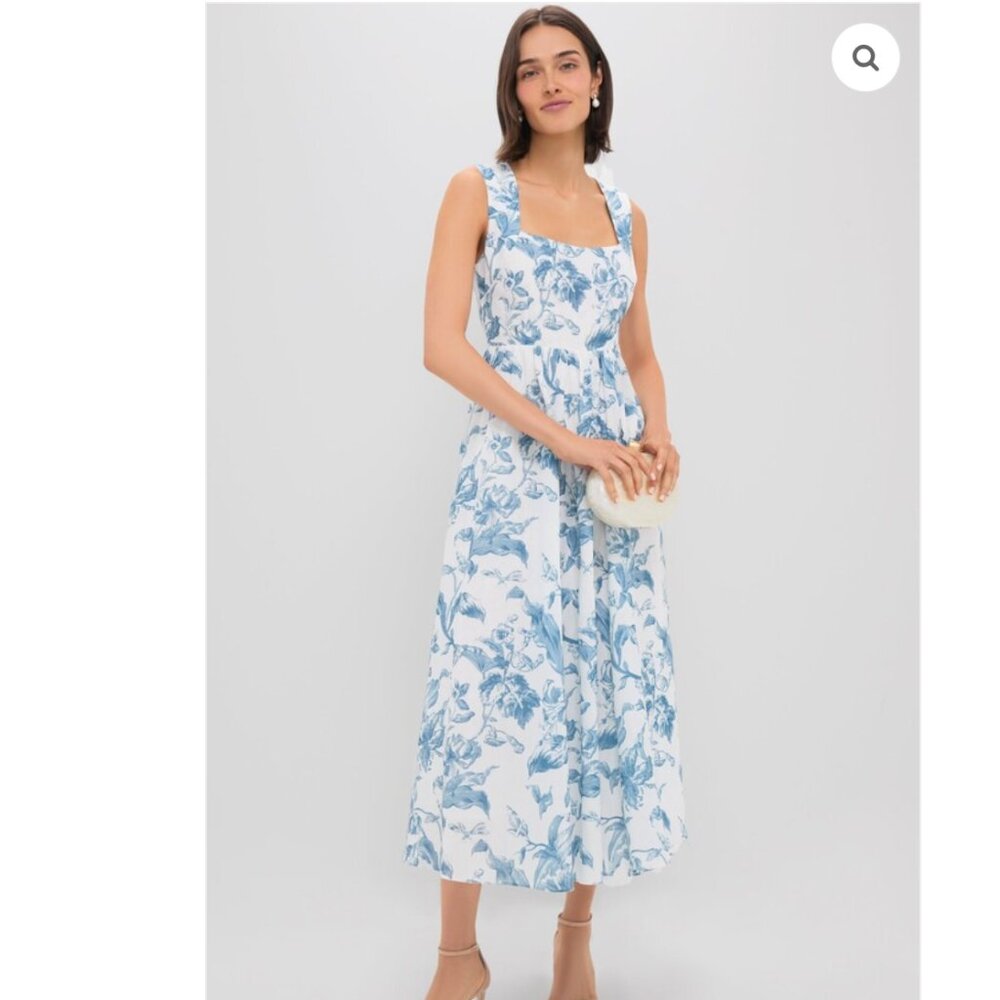 Hyacinth House/Tuckernuck Dusty Blue Floral Maizie Maxi Dress | Size Small (NWT)